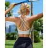 RUNNING GIRL Sports Bra for Women High Support, Criss-Cross Back Padded Strappy Sports Bras Yoga Bra with Removable Cups(2-black+white+green)
