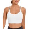 RUNNING GIRL Sports Bra for Women High Support, Criss-Cross Back Padded Strappy Sports Bras Yoga Bra with Removable Cups(2-white)