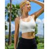 RUNNING GIRL Sports Bra for Women High Support, Criss-Cross Back Padded Strappy Sports Bras Yoga Bra with Removable Cups(2-white)