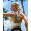 RUNNING GIRL Sports Bra for Women High Support, Criss-Cross Back Padded Strappy Sports Bras Yoga Bra with Removable Cups(2-white)