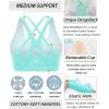 RUNNING GIRL Sports Bra for Women High Support, Criss-Cross Back Padded Strappy Sports Bras Yoga Bra with Removable Cups(A-electric Green)