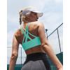 RUNNING GIRL Sports Bra for Women High Support, Criss-Cross Back Padded Strappy Sports Bras Yoga Bra with Removable Cups(A-electric Green)