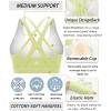 RUNNING GIRL Sports Bra for Women High Support, Criss-Cross Back Padded Strappy Sports Bras Yoga Bra with Removable Cups(A-electric Lemon)