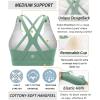 RUNNING GIRL Sports Bra for Women High Support, Criss-Cross Back Padded Strappy Sports Bras Yoga Bra with Removable Cups(A-green)