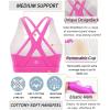 RUNNING GIRL Sports Bra for Women High Support, Criss-Cross Back Padded Strappy Sports Bras Yoga Bra with Removable Cups(A-sonic Pink)