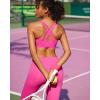 RUNNING GIRL Sports Bra for Women High Support, Criss-Cross Back Padded Strappy Sports Bras Yoga Bra with Removable Cups(A-sonic Pink)