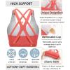 RUNNING GIRL Sports Bra for Women High Support, Criss-Cross Back Padded Strappy Sports Bras Yoga Bra with Removable Cups(A-watermelon Red)