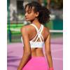 RUNNING GIRL Sports Bra for Women High Support, Criss-Cross Back Padded Strappy Sports Bras Yoga Bra with Removable Cups(A-white)
