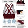 RUNNING GIRL Sports Bra for Women High Support, Criss-Cross Back Padded Strappy Sports Bras Yoga Bra with Removable Cups(A-wine Red)