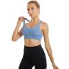 RUNNING GIRL Sports Bra for Women High Support, Criss-Cross Back Padded Strappy Sports Bras Yoga Bra with Removable Cups(Blue)