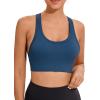 RUNNING GIRL Sports Bra for Women High Support, Criss-Cross Back Padded Strappy Sports Bras Yoga Bra with Removable Cups(Dark Blue)