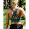 RUNNING GIRL Sports Bra for Women High Support, Criss-Cross Back Padded Strappy Sports Bras Yoga Bra with Removable Cups(Dark Blue)