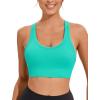 RUNNING GIRL Sports Bra for Women High Support, Criss-Cross Back Padded Strappy Sports Bras Yoga Bra with Removable Cups(Green)