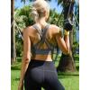 RUNNING GIRL Sports Bra for Women High Support, Criss-Cross Back Padded Strappy Sports Bras Yoga Bra with Removable Cups(Grey)