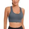 RUNNING GIRL Sports Bra for Women High Support, Criss-Cross Back Padded Strappy Sports Bras Yoga Bra with Removable Cups(Grey)