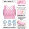 RUNNING GIRL Sports Bra for Women High Support, Criss-Cross Back Padded Strappy Sports Bras Yoga Bra with Removable Cups(Pink)