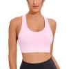 RUNNING GIRL Sports Bra for Women High Support, Criss-Cross Back Padded Strappy Sports Bras Yoga Bra with Removable Cups(Pink)