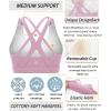 RUNNING GIRL Sports Bra for Women High Support, Criss-Cross Back Padded Strappy Sports Bras Yoga Bra with Removable Cups(Purple)