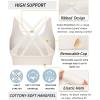 RUNNING GIRL Sports Bra for Women High Support, Criss-Cross Back Padded Strappy Sports Bras Yoga Bra with Removable Cups(White)