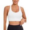 RUNNING GIRL Sports Bra for Women High Support, Criss-Cross Back Padded Strappy Sports Bras Yoga Bra with Removable Cups(White)