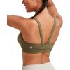 RUNNING GIRL Sports Bra for Women High Support, Molded Cup High Impact Sports Bras with Sewn in Pads Strappy Running Bra(3004 Olive Green)