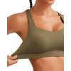 RUNNING GIRL Sports Bra for Women High Support, Molded Cup High Impact Sports Bras with Sewn in Pads Strappy Running Bra(3004 Olive Green)