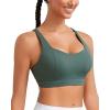 RUNNING GIRL Sports Bra for Women High Support, Molded Cup High Impact Sports Bras with Sewn in Pads Strappy Running Bra(3004 Sage Green)