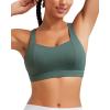 RUNNING GIRL Sports Bra for Women High Support, Molded Cup High Impact Sports Bras with Sewn in Pads Strappy Running Bra(3004 Sage Green)