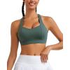 RUNNING GIRL Sports Bra for Women High Support, Molded Cup High Impact Sports Bras with Sewn in Pads Strappy Running Bra(3004 Sage Green)