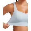 RUNNING GIRL Sports Bra for Women High Support, Molded Cup High Impact Sports Bras with Sewn in Pads Strappy Running Bra(3004 Silver Grey)