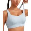 RUNNING GIRL Sports Bra for Women High Support, Molded Cup High Impact Sports Bras with Sewn in Pads Strappy Running Bra(3004 Silver Grey)