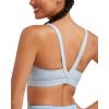 RUNNING GIRL Sports Bra for Women High Support, Molded Cup High Impact Sports Bras with Sewn in Pads Strappy Running Bra(3004 Silver Grey)