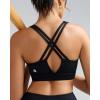 RUNNING GIRL Sports Bra for Women High Support, Molded Cup High Impact Sports Bras with Sewn in Pads Strappy Running Bra(Black)