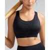 RUNNING GIRL Sports Bra for Women High Support, Molded Cup High Impact Sports Bras with Sewn in Pads Strappy Running Bra(Black)