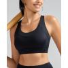 RUNNING GIRL Sports Bra for Women High Support, Molded Cup High Impact Sports Bras with Sewn in Pads Strappy Running Bra(Black)