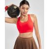 RUNNING GIRL Sports Bra for Women High Support, Molded Cup High Impact Sports Bras with Sewn in Pads Strappy Running Bra(Bright Red)