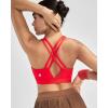 RUNNING GIRL Sports Bra for Women High Support, Molded Cup High Impact Sports Bras with Sewn in Pads Strappy Running Bra(Bright Red)
