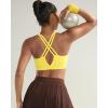 RUNNING GIRL Sports Bra for Women High Support, Molded Cup High Impact Sports Bras with Sewn in Pads Strappy Running Bra(Bright Yellow)