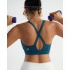 RUNNING GIRL Sports Bra for Women High Support, Molded Cup High Impact Sports Bras with Sewn in Pads Strappy Running Bra(Dark Blue)