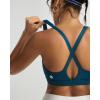 RUNNING GIRL Sports Bra for Women High Support, Molded Cup High Impact Sports Bras with Sewn in Pads Strappy Running Bra(Dark Blue)