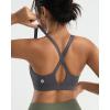 RUNNING GIRL Sports Bra for Women High Support, Molded Cup High Impact Sports Bras with Sewn in Pads Strappy Running Bra(Deep Grey)