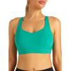 RUNNING GIRL Sports Bra for Women High Support, Molded Cup High Impact Sports Bras with Sewn in Pads Strappy Running Bra(Electric Green)
