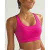 RUNNING GIRL Sports Bra for Women High Support, Molded Cup High Impact Sports Bras with Sewn in Pads Strappy Running Bra(Hot Pink)