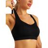 RUNNING GIRL Sports Bra for Women High Support, Molded Cup High Impact Sports Bras with Sewn in Pads Strappy Running Bra(Jet Black)