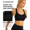 RUNNING GIRL Sports Bra for Women High Support, Molded Cup High Impact Sports Bras with Sewn in Pads Strappy Running Bra(Jet Black)