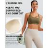 RUNNING GIRL Sports Bra for Women High Support, Molded Cup High Impact Sports Bras with Sewn in Pads Strappy Running Bra(Olive Green)