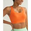 RUNNING GIRL Sports Bra for Women High Support, Molded Cup High Impact Sports Bras with Sewn in Pads Strappy Running Bra(Orange)