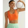 RUNNING GIRL Sports Bra for Women High Support, Molded Cup High Impact Sports Bras with Sewn in Pads Strappy Running Bra(Orange)