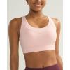 RUNNING GIRL Sports Bra for Women High Support, Molded Cup High Impact Sports Bras with Sewn in Pads Strappy Running Bra(Pink Peony)