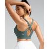 RUNNING GIRL Sports Bra for Women High Support, Molded Cup High Impact Sports Bras with Sewn in Pads Strappy Running Bra(Sage Green)